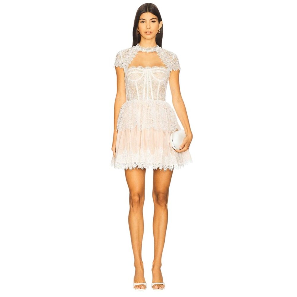 Bronx and Banco Daphne Mini Dress in Ivory & Cream XLarge New Womens Bridal